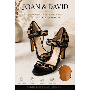 Joan & David Leopard Calf Hair Heels Size 8M Spain Quiet Luxury Mobwife